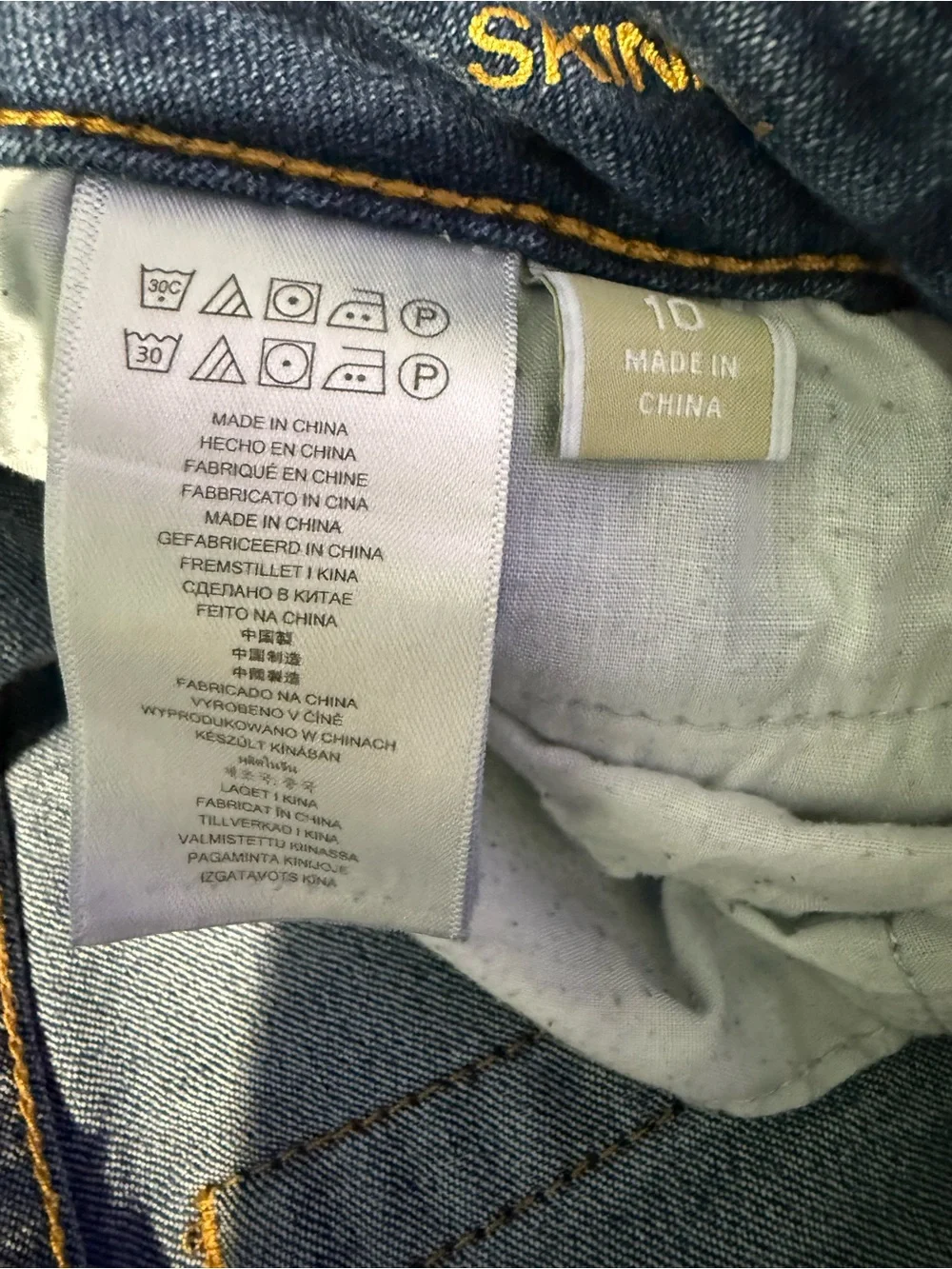 Michael Kors Skinny Jeans Gold Zip Pocket Medium - light Wash Women's Size 10